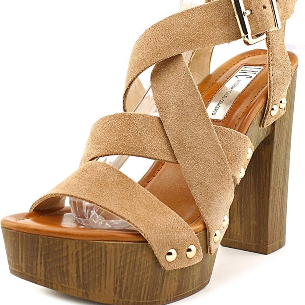 Inc Camirasable Tan Platform Open Toe Sandals - image 3